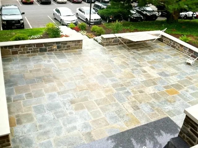 Second-floor bluestone patio over the kitchen at the Cannon Club